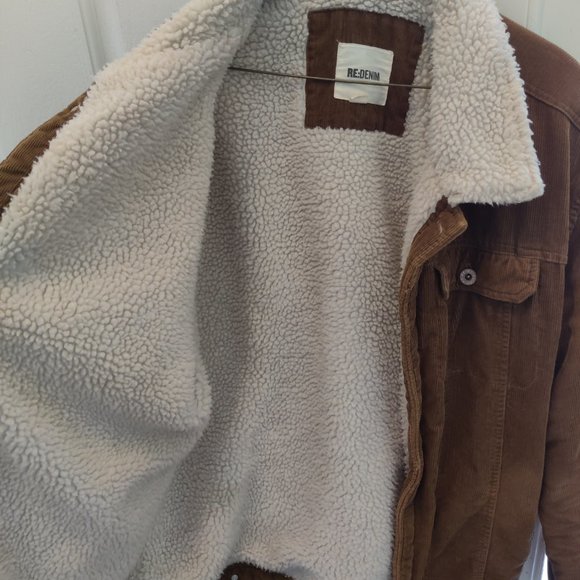 Brown sherpa lined corduroy jacket - Picture 2 of 5